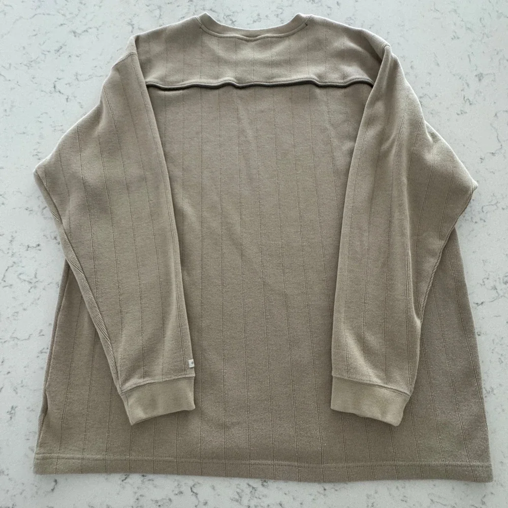 Columbia Pullover Sweater Mens XXL Tan Ribbed V-Neck Long Sleeve Earth Tones